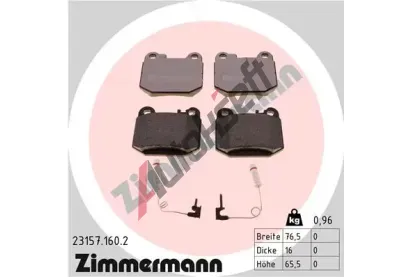 ZIMMERMANN Sada brzdových destiček - kotoučová brzda ZIM 23157.160.2, 23157.160.2 ZIMMERMANN Sada brzdových destiček - kotoučová brzda ZIM 23157.160.2, 23157.160.2