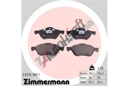 ZIMMERMANN Sada brzdov�ch desti�ek - kotou�ov� brzda ZIM 23215.180.1, 23215.180.1