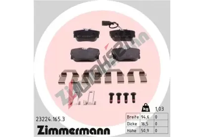ZIMMERMANN Sada brzdovch destiek ZIM 23224.165.3, 23224.165.3
