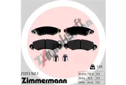 ZIMMERMANN Sada brzdov�ch desti�ek - kotou�ov� brzda ZIM 23253.160.1, 23253.160.1