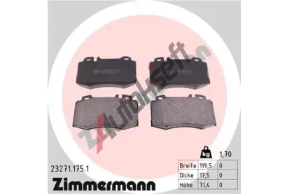 ZIMMERMANN Sada brzdovch destiek - kotouov brzda ZIM 23271.175.1, 23271.175.1