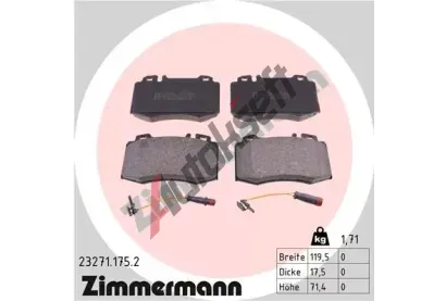 ZIMMERMANN Sada brzdovch destiek - kotouov brzda ZIM 23271.175.2, 23271.175.2