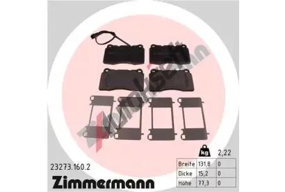ZIMMERMANN Sada brzdových destiček kotoučové brzdy ZIM 23273.160.2, 23273.160.2 ZIMMERMANN Sada brzdových destiček kotoučové brzdy ZIM 23273.160.2, 23273.160.2
