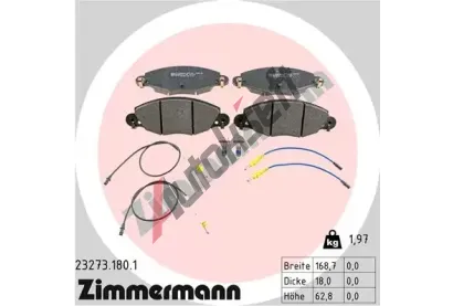 ZIMMERMANN Sada brzdových destiček - kotoučová brzda ZIM 23273.180.1, 23273.180.1 ZIMMERMANN Sada brzdových destiček - kotoučová brzda ZIM 23273.180.1, 23273.180.1