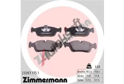 ZIMMERMANN Sada brzdovch destiek - kotouov brzda ZIM 23287.175.1, 23287.175.1