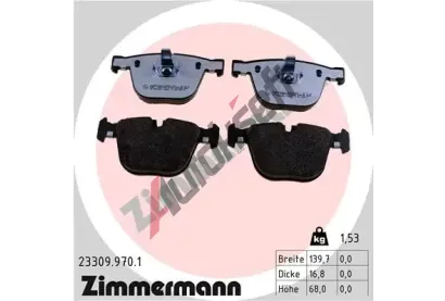 ZIMMERMANN Sada brzdovch destiek rd:z ZIM 23309.970.1, 23309.970.1
