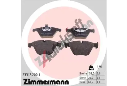 ZIMMERMANN Sada brzdovch destiek - kotouov brzda ZIM 23312.200.1, 23312.200.1