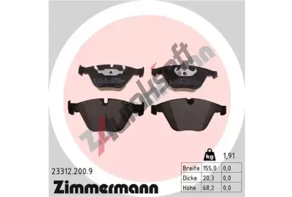 ZIMMERMANN Sada brzdovch destiek ZIM 23312.200.9, 23312.200.9