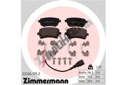 ZIMMERMANN Sada brzdovch destiek ZIM 23326.175.2, 23326.175.2