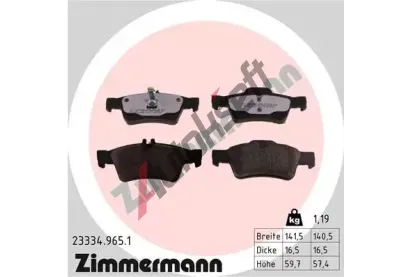 ZIMMERMANN Sada brzdovch destiek rd:z ZIM 23334.965.1, 23334.965.1
