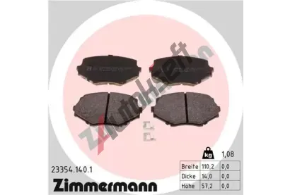 ZIMMERMANN Sada brzdovch destiek - kotouov brzda ZIM 23354.140.1, 23354.140.1