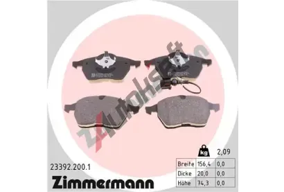 ZIMMERMANN Sada brzdovch destiek - kotouov brzda ZIM 23392.200.1, 23392.200.1