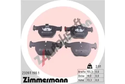 ZIMMERMANN Sada brzdovch destiek - kotouov brzda ZIM 23397.190.1, 23397.190.1