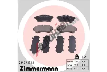 ZIMMERMANN Sada brzdov�ch desti�ek - kotou�ov� brzda ZIM 23409.190.1, 23409.190.1