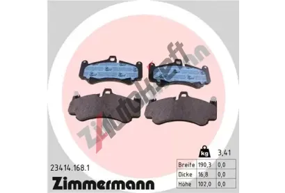 ZIMMERMANN Sada brzdovch destiek ZIM 23414.168.1, 23414.168.1