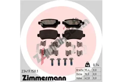 ZIMMERMANN Sada brzdových destiček - kotoučová brzda ZIM 23417.150.1, 23417.150.1 ZIMMERMANN Sada brzdových destiček - kotoučová brzda ZIM 23417.150.1, 23417.150.1
