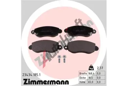 ZIMMERMANN Sada brzdovch destiek - kotouov brzda ZIM 23434.185.1, 23434.185.1