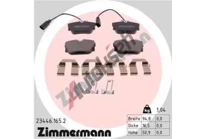 ZIMMERMANN Sada brzdovch destiek ZIM 23446.165.2, 23446.165.2