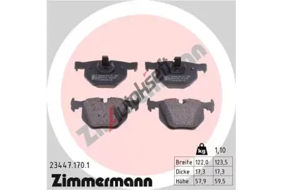 ZIMMERMANN Sada brzdových destiček - kotoučová brzda ZIM 23447.170.1, 23447.170.1 ZIMMERMANN Sada brzdových destiček - kotoučová brzda ZIM 23447.170.1, 23447.170.1