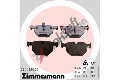 ZIMMERMANN Sada brzdovch destiek rd:z ZIM 23448.970.1, 23448.970.1