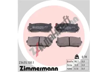 ZIMMERMANN Sada brzdovch destiek kotouov brzdy ZIM 23455.130.1, 23455.130.1