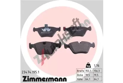 ZIMMERMANN Sada brzdových destiček - kotoučová brzda ZIM 23474.195.1, 23474.195.1 ZIMMERMANN Sada brzdových destiček - kotoučová brzda ZIM 23474.195.1, 23474.195.1