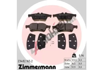 ZIMMERMANN Sada brzdovch destiek ZIM 23482.165.2, 23482.165.2