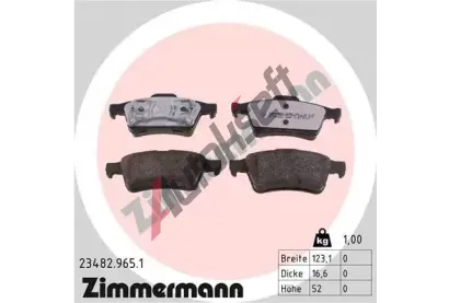 ZIMMERMANN Sada brzdovch destiek rd:z ZIM 23482.965.1, 23482.965.1