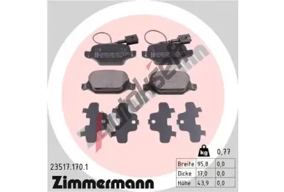 ZIMMERMANN Sada brzdových destiček - kotoučová brzda ZIM 23517.170.1, 23517.170.1 ZIMMERMANN Sada brzdových destiček - kotoučová brzda ZIM 23517.170.1, 23517.170.1