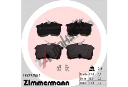 ZIMMERMANN Sada brzdovch destiek - kotouov brzda ZIM 23527.150.1, 23527.150.1