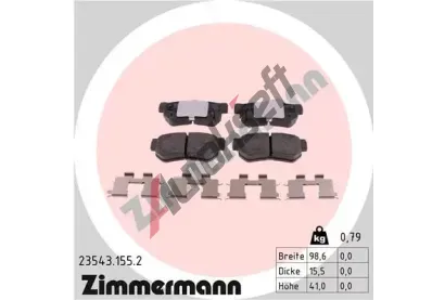 ZIMMERMANN Sada brzdovch destiek ZIM 23543.155.2, 23543.155.2