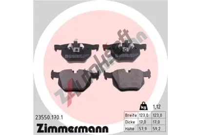 ZIMMERMANN Sada brzdovch destiek - kotouov brzda ZIM 23550.170.1, 23550.170.1