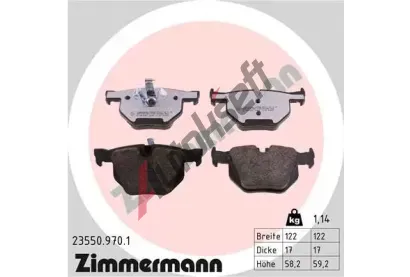 ZIMMERMANN Sada brzdovch destiek rd:z ZIM 23550.970.1, 23550.970.1