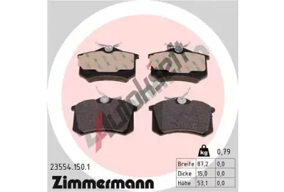 ZIMMERMANN Sada brzdovch destiek - kotouov brzda ZIM 23554.150.1, 23554.150.1