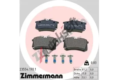 ZIMMERMANN Sada brzdovch destiek - kotouov brzda ZIM 23554.170.1, 23554.170.1