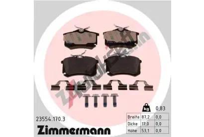 ZIMMERMANN Sada brzdovch destiek ZIM 23554.170.3, 23554.170.3