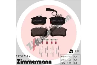 ZIMMERMANN Sada brzdových destiček ZIM 23554.170.4, 23554.170.4 ZIMMERMANN Sada brzdových destiček ZIM 23554.170.4, 23554.170.4