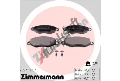 ZIMMERMANN Sada brzdovch destiek - kotouov brzda ZIM 23577.185.1, 23577.185.1