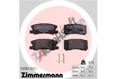 ZIMMERMANN Sada brzdovch destiek - kotouov brzda ZIM 23582.155.1, 23582.155.1