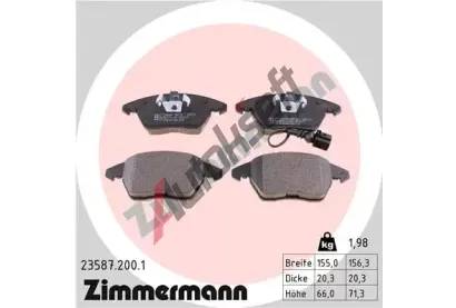 ZIMMERMANN Sada brzdovch destiek - kotouov brzda ZIM 23587.200.1, 23587.200.1