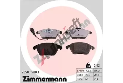 ZIMMERMANN Sada brzdovch destiek rd:z ZIM 23587.900.1, 23587.900.1