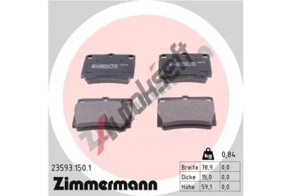 ZIMMERMANN Sada brzdovch destiek - kotouov brzda ZIM 23593.150.1, 23593.150.1
