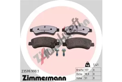 ZIMMERMANN Sada brzdovch destiek rd:z ZIM 23599.990.1, 23599.990.1