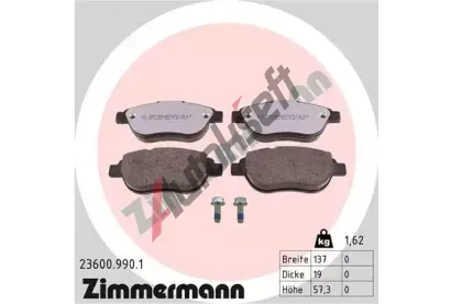 ZIMMERMANN Sada brzdovch destiek rd:z ZIM 23600.990.1, 23600.990.1
