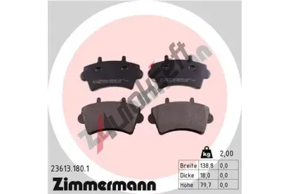 ZIMMERMANN Sada brzdových destiček - kotoučová brzda ZIM 23613.180.1, 23613.180.1  ZIMMERMANN Sada brzdových destiček - kotoučová brzda ZIM 23613.180.1, 23613.180.1