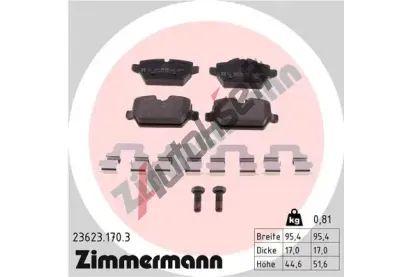 ZIMMERMANN Sada brzdovch destiek ZIM 23623.170.3, 23623.170.3