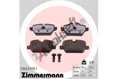 ZIMMERMANN Sada brzdovch destiek rd:z ZIM 23623.970.1, 23623.970.1