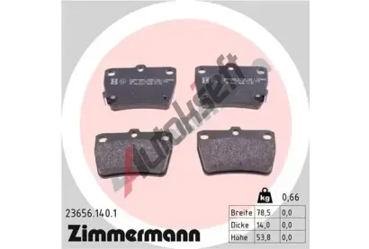 ZIMMERMANN Sada brzdovch destiek - kotouov brzda ZIM 23656.140.1, 23656.140.1