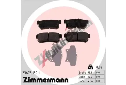 ZIMMERMANN Sada brzdovch destiek - kotouov brzda ZIM 23673.150.1, 23673.150.1