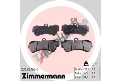 ZIMMERMANN Sada brzdovch destiek - kotouov brzda ZIM 23692.165.1, 23692.165.1